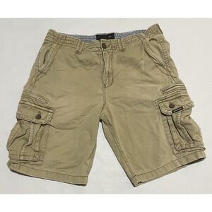 VTG Quicksilver Cargo Shorts Mens Size 33 X 11 Khaki Beige Y2K Skater